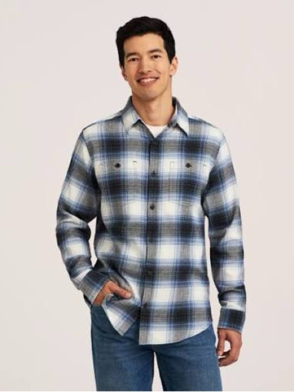💌 B69- WindRiver Men's Basic Stretch Flannel Shirt